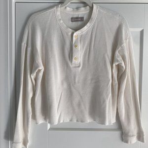 Everlane Cropped Waffle Henley Size M